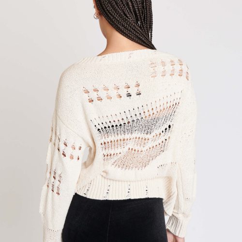 DISTRESSED IVORY SWEATER 4