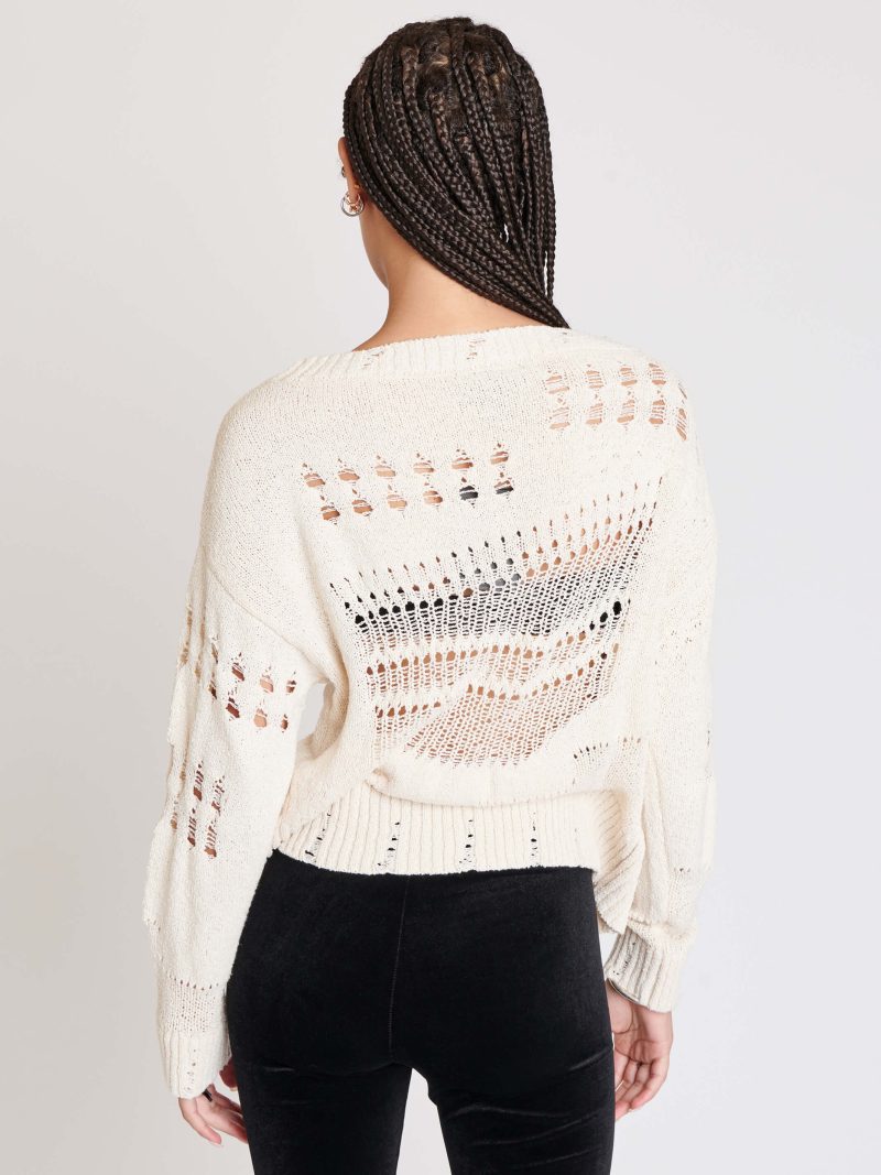 DISTRESSED IVORY SWEATER 4