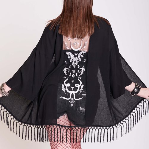 EMBROIDERED SNAKE KIMONO PLUS 4