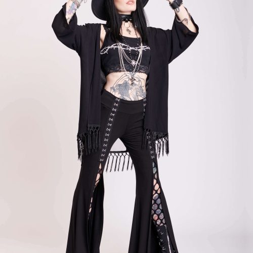 Embroidered bat kimono 1