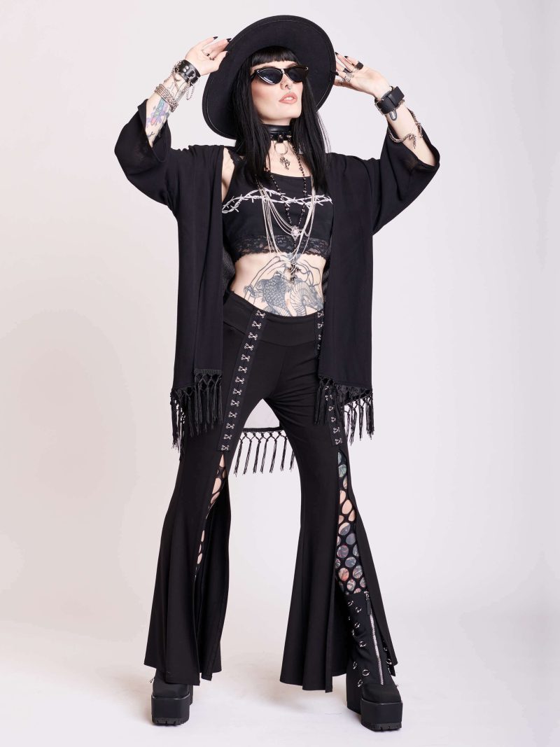 Embroidered bat kimono 1