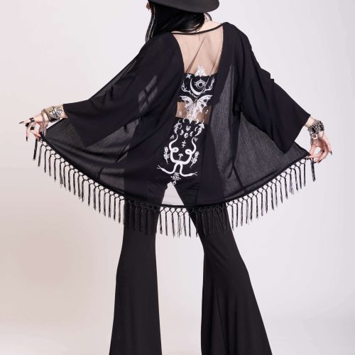 Embroidered bat kimono 3