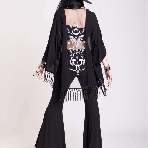 Embroidered bat kimono 4