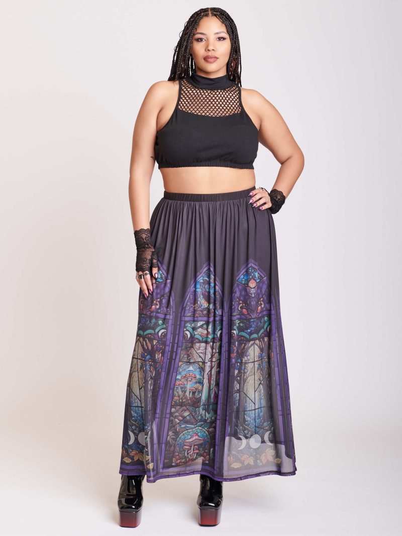 STAINED GLASS MIDI SKIRT PLUS 1